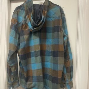 LL Bean Flannel button up hoodie